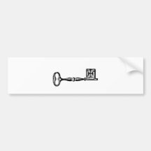 Antique skeleton key engraving bumper stickers