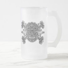 Antique Sugar Skull & Crossbones II Coffee Mugs