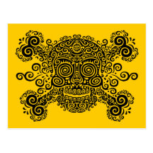 Antique Sugar Skull & Crossbones II Post Card