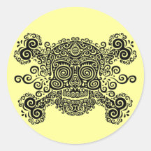 Antique Sugar Skull & Crossbones II Stickers