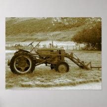 Antique Tractor Poster