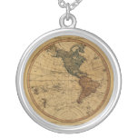 Antique William Faden 1786 Western Hemisphere Map Necklaces