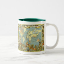 Antique World Map, British Empire, 1886 Mugs