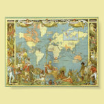 Antique World Map, British Empire, 1886 posters