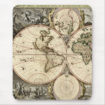 Antique World Map by Nicolao Visscher, circa 1690 Mouse Pads