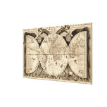Antique World Map by Philipp Eckebrecht - 1630 Stretched Canvas Prints