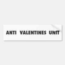 AntiValentineUnitBlackBanner Bumper Sticker