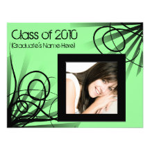 Any Year ~ Hot Green Photo Graduation/Party Invite