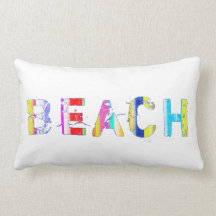 Anything But Gray Beach Throw Pillow