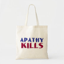 apathy kills canvas bag