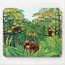 "Apes in the Orange Grove" by Henri Rousseau Mousepads