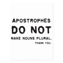 Apostrophe usage post cards