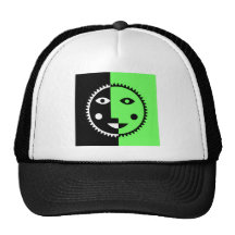 Apple Green Abstract Sun Hats