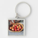 Apples and Bananas in Basket Key Chain