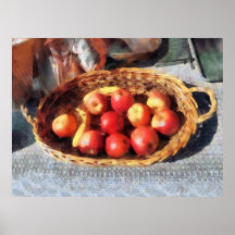Apples and Bananas in Basket Posters