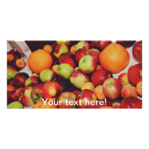 Apples and oranges custom photo card