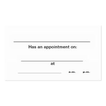 "Appointment" business cards