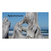 Appointment Cards Blue Ocean Waves Driftwood Business Card Template