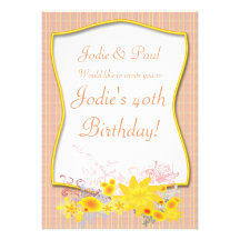 Apricot Flower - Birthday Party Invitation