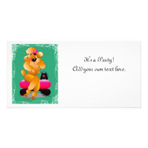 Apricot Poodle 50's Style Business Card Photo Greeting Card