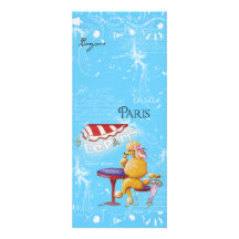 Apricot Poodle Paris Cafe Invite