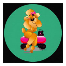 Apricot Poodle Retro Telephone Invitations