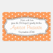 Apricot preserve jam orange food label sticker