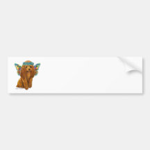 Apricot Red Poodle Fairy Bumper Sticker