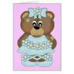 Aqua Ballerina Bear Cards