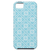 Aqua Blue Geometric Pattern iPhone 5 Cases