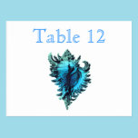 Aqua Blue Sea Shell Reception Table Numbers postcards