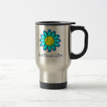 Aqua Blue Softball Girl Coffee Mug