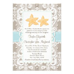Aqua Blue Starfish Wedding Invitations