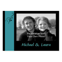 Aqua Elegance Mini Save The Date Card Business Card