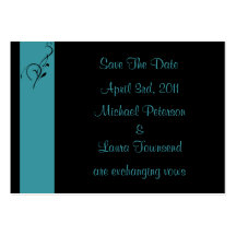 Aqua Elegance Mini Save The Date Card Business Cards