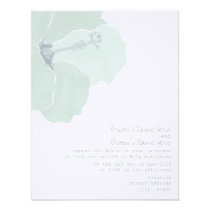 Aqua Hibiscus Flower Tropical Beach Wedding invitations