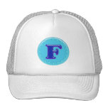 Aqua Initial F Trucker Hats