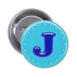 Aqua Initial J Pins