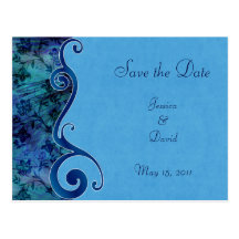 Aqua Puau Shell Wedding Save the Date Postcard