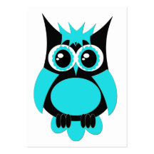 Aqua Punk Owl Business Card