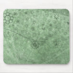 Aqua Retro Flowers and Butterflies Abstract Mousepad
