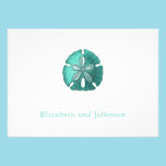 Aqua Sand Dollar Modern Wedding Invitation invitations