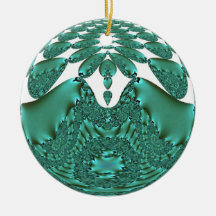Aqua Satin Fractal Ornament