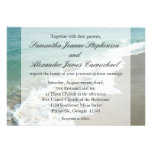Aqua Surf Crashing Water Beach Destination Wedding Custom Invitation