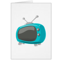 Aqua Television Greeting Card
