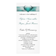 aqua Wedding program Full Color Rack Card
