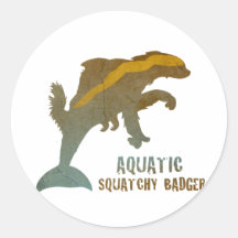 Aquatic Squatchy Badger Stickers
