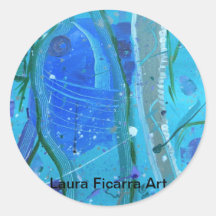 Aquatic Triptych Round Sticker