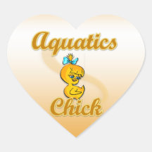 Aquatics Chick Heart Stickers