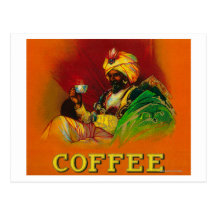 Arab Man Coffee Label Post Cards